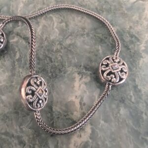 Marcasite Filigree Station Necklace, Vintage